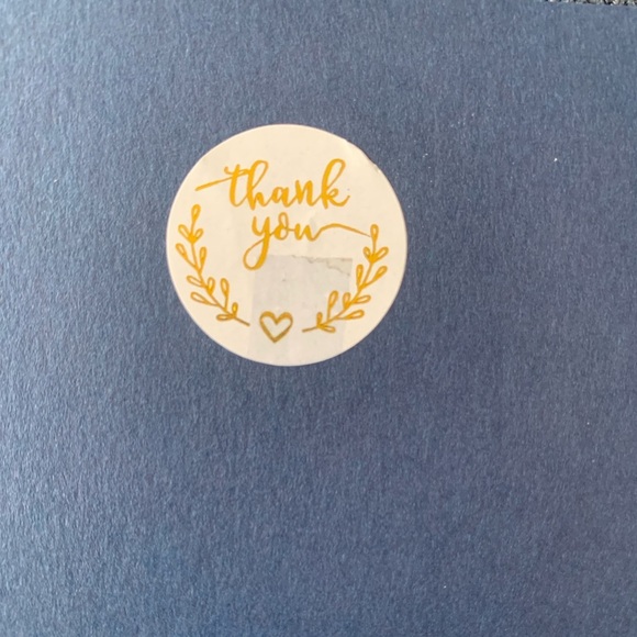 Thank You Sticker Labels 500 labels on roll. 1” Round NWT White & Gold Foil - Picture 5 of 5